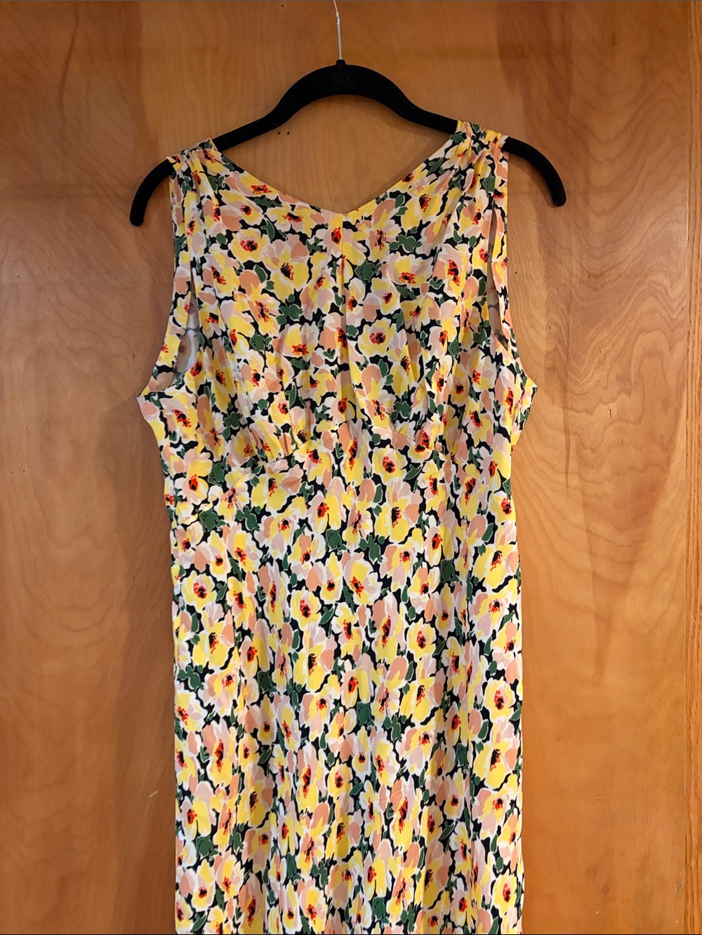 Doen Yellow and Pink Floral Midi Dress